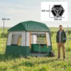 Campingtent Voor 4 6 Personen Stabiel 3000mm Waterdicht Familietent Met Afneembare Bovenste Afdekking UV30+ Bescherming Groen