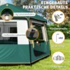 Campingtent Voor 4 6 Personen Stabiel 3000mm Waterdicht Familietent Met Afneembare Bovenste Afdekking UV30+ Bescherming Groen