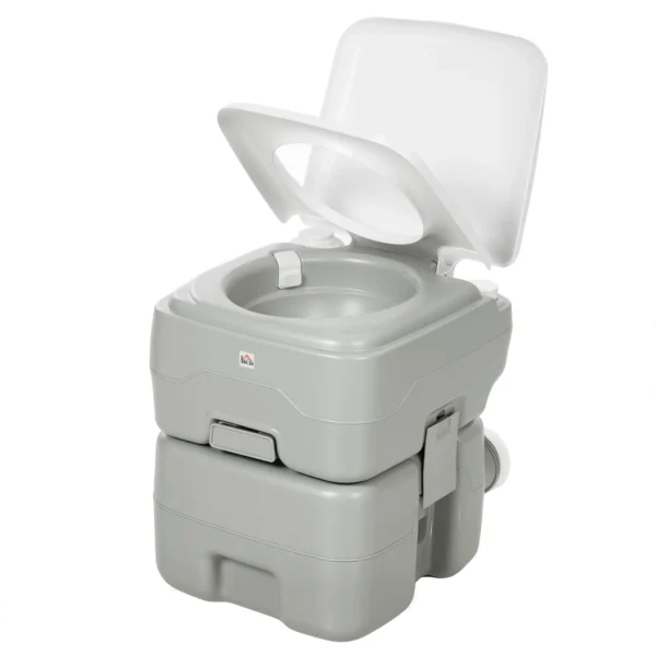 Campingtoilet Reistoilet Max. Draagkracht Tot 147 Kg 20L Voor Kamperen Wandelen Reizen Vissen 41,5 X 36,5 X 42 Cm Grijs