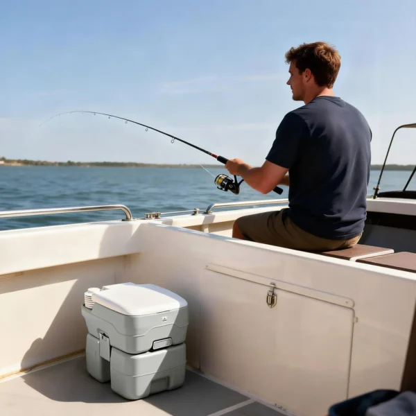 Campingtoilet Reistoilet Max. Draagkracht Tot 147 Kg 20L Voor Kamperen Wandelen Reizen Vissen 41,5 X 36,5 X 42 Cm Grijs