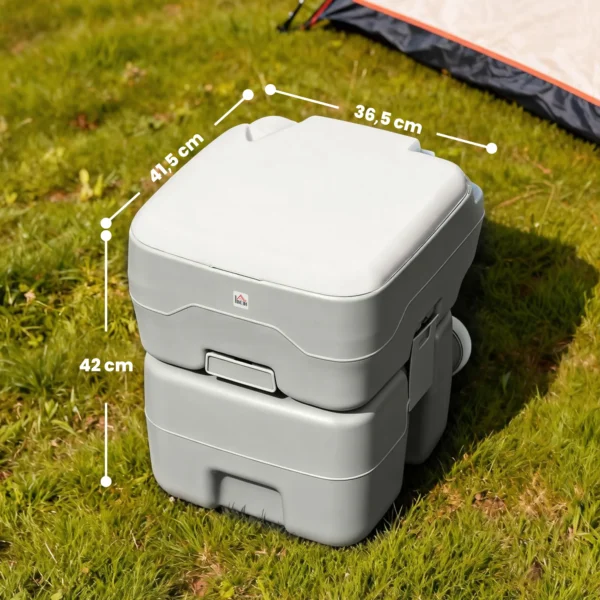 Campingtoilet Reistoilet Max. Draagkracht Tot 147 Kg 20L Voor Kamperen Wandelen Reizen Vissen 41,5 X 36,5 X 42 Cm Grijs