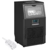 Commerciële 30 Kg/24H Vrijstaande IJsblokjesmachine Met 4 Kg Opslag, Zelfreinigend, Timer Staal Zwart