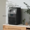 Commerciële 30 Kg/24H Vrijstaande IJsblokjesmachine Met 4 Kg Opslag, Zelfreinigend, Timer Staal Zwart