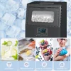 Commerciële 30 Kg/24H Vrijstaande IJsblokjesmachine Met 4 Kg Opslag, Zelfreinigend, Timer Staal Zwart