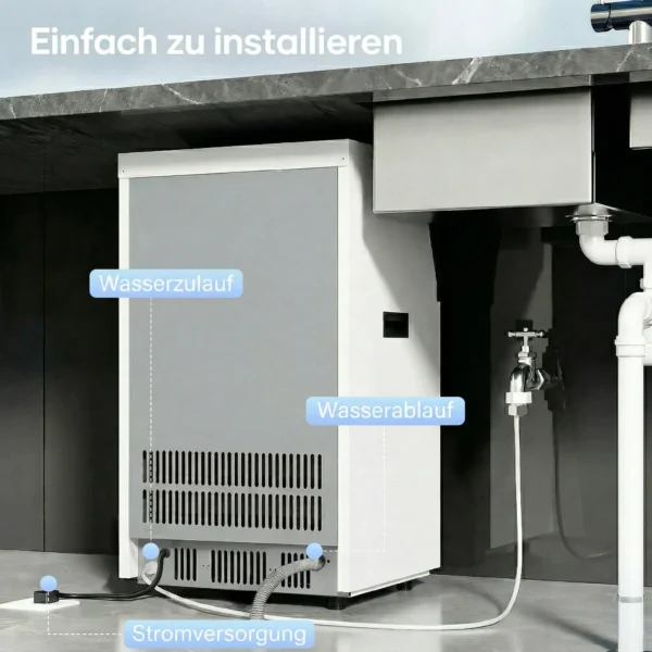 Commerciële IJsblokjesmachine, 55 Kg/24u Roestvrij Staal Inbouw Of Vrijstaande IJsblokjesmachine Met 13 Kg Opslag