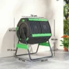 Compostbak, 200L Dubbele Kamer Composter Met Verstelbare Ventilatieopeningen, BPA vrij, Groen