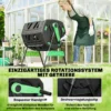 Compostbak, 200L Dubbele Kamer Composter Met Verstelbare Ventilatieopeningen, BPA vrij, Groen