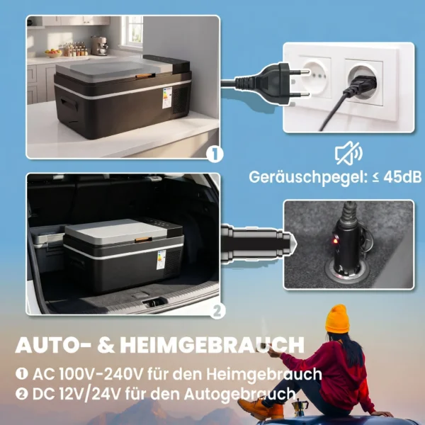 Compressor Koelbox 20L 20℃ 20℃ Elektrische Koelbox Met APP besturing LED lampjes USB aansluiting Batterijbescherming