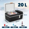 Compressor Koelbox 20L 20℃ 20℃ Elektrische Koelbox Met APP besturing LED lampjes USB aansluiting Batterijbescherming