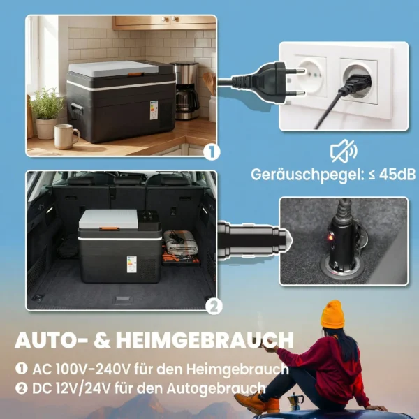 Compressor Koelbox 30L 20℃ 20℃ Elektrische Koelbox Met APP bediening LED verlichting USB aansluiting Batterijbescherming