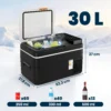 Compressor Koelbox 30L 20℃ 20℃ Elektrische Koelbox Met APP bediening LED verlichting USB aansluiting Batterijbescherming
