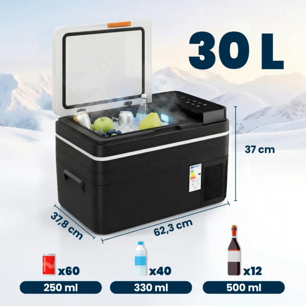 Compressor Koelbox 30L 20℃ 20℃ Elektrische Koelbox Met APP bediening LED verlichting USB aansluiting Batterijbescherming