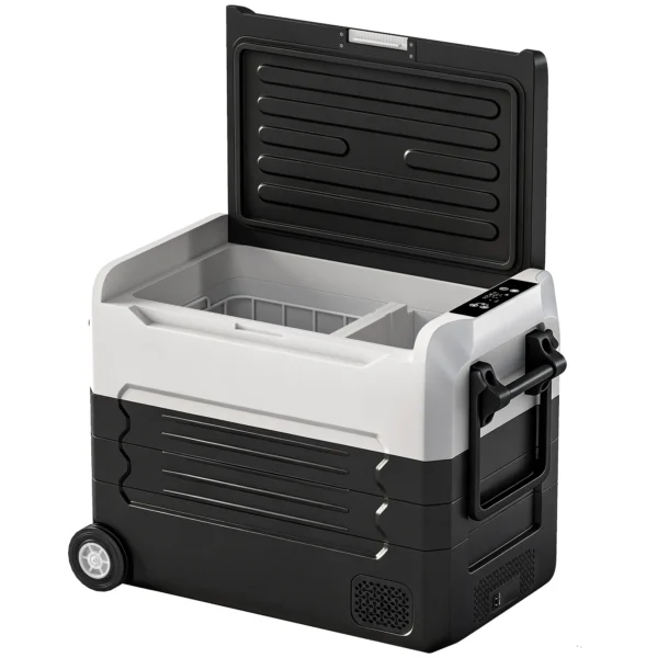 Compressor Koelbox 50L 20℃ 20℃ Elektrische Koelbox Met Dual Zone Temperatuurregeling APP LED Batterijbescherming Vouwhandvat