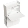 Computerschrijftafel Klaptafel Met Planken En Kast Voor Het Thuiskantoor, 128 Cm Hoog, Wit