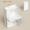 Computerschrijftafel Klaptafel Met Planken En Kast Voor Het Thuiskantoor, 128 Cm Hoog, Wit