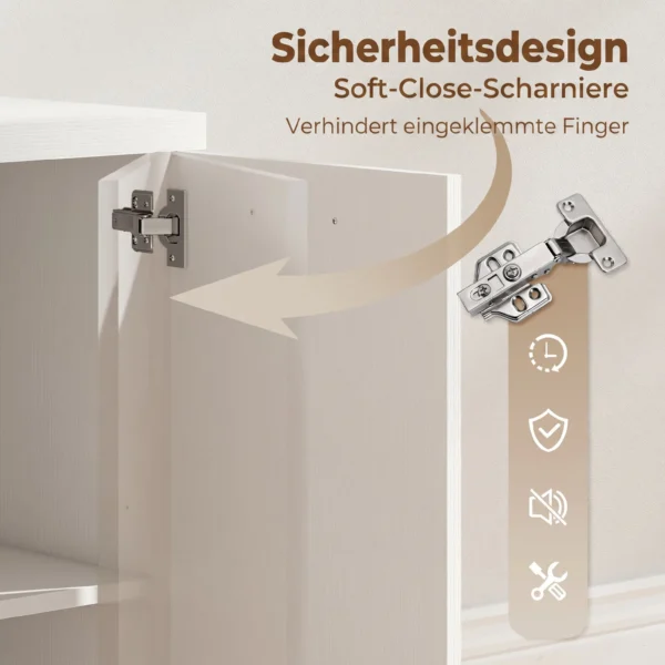 Computertafel Met 4 Laden En Kast, 140 Cm Bureau Voor Studeerkamer, Wit Houtlook