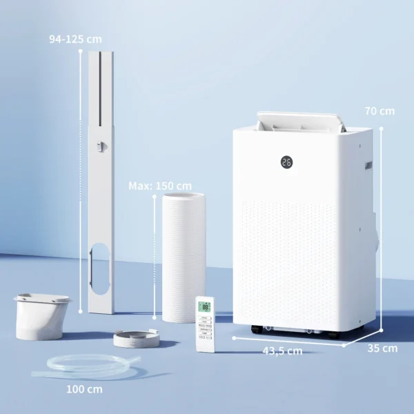 Draagbaar Klimaatapparaat Met 12.000 BTU, 4 in 1 Airconditioner Met WiFi En Spraakbesturing, Koeling, Ontvochtiger, Ventilator, Slaapmodus