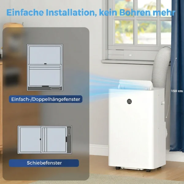Draagbaar Klimaatapparaat Met 12.000 BTU, 4 in 1 Airconditioner Met WiFi En Spraakbesturing, Koeling, Ontvochtiger, Ventilator, Slaapmodus