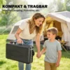 Draagbare Gasgrill 2 Branders 7 KW 2 in 1 Tafelgrill Met Braadfunctie Inklapbare Poten Grillrooster Windscherm Deksel Sluiting