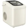 Draagbare IJsblokjesmachine Met Zelfreiniging, IJsschep & Mand, 12 Kg/24 Uur, Beige