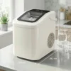 Draagbare IJsblokjesmachine Met Zelfreiniging, IJsschep & Mand, 12 Kg/24 Uur, Beige