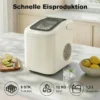 Draagbare IJsblokjesmachine Met Zelfreiniging, IJsschep & Mand, 12 Kg/24 Uur, Beige