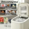 Draagbare IJsblokjesmachine Met Zelfreiniging, IJsschep & Mand, 12 Kg/24 Uur, Beige