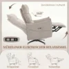 Draaibare Elektrische Relaxstoel Voor Volwassenen, Stoel Met Linnen look Stof En Oplaadpoorten, Beige