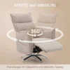 Draaibare Elektrische Relaxstoel Voor Volwassenen, Stoel Met Linnen look Stof En Oplaadpoorten, Beige