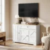 Dressoir, Landhuisstijl Keukenkast Met Schuifdeuren, 1 Lade, 2 Verstelbare Planken, Deurrekken