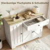 Dressoir, Landhuisstijl Keukenkast Met Schuifdeuren, 1 Lade, 2 Verstelbare Planken, Deurrekken