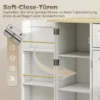 Dressoir, Landhuisstijl Keukenkast Met Schuifdeuren, 1 Lade, 2 Verstelbare Planken, Deurrekken