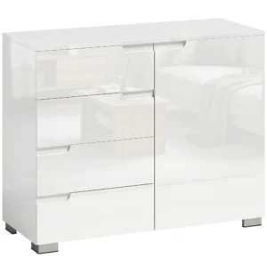 Dressoir Met 4 Lades En 1 Deur, Verstelbare Plank, Voor Woonkamer, Slaapkamer 100 X 40 X 80 Cm
