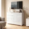 Dressoir Met 4 Lades En 1 Deur, Verstelbare Plank, Voor Woonkamer, Slaapkamer 100 X 40 X 80 Cm