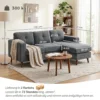Ecksofa 192 Cm L vorm 3 zits Bank Met Omkeerbare Chaise Longue, Corduroy look, Voor Kleine Ruimte, Donkergrijs