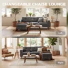 Ecksofa 192 Cm L vorm 3 zits Bank Met Omkeerbare Chaise Longue, Corduroy look, Voor Kleine Ruimte, Donkergrijs