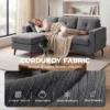 Ecksofa 192 Cm L vorm 3 zits Bank Met Omkeerbare Chaise Longue, Corduroy look, Voor Kleine Ruimte, Donkergrijs