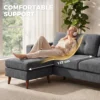 Ecksofa 192 Cm L vorm 3 zits Bank Met Omkeerbare Chaise Longue, Corduroy look, Voor Kleine Ruimte, Donkergrijs