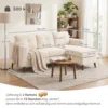 Ecksofa 192 Cm L vorm 3 zits Bank Met Omkeerbare Chaise Longue, Koord look, Voor Kleine Ruimte, Crèmewit