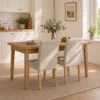 Eetkamerstoelen In Set Van 2, Moderne Linnen Gestoffeerde Stoelen Met Gestoffeerde Zit En Rugleuning, Poten Van Rubberhout