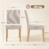 Eetkamerstoelen In Set Van 2, Moderne Linnen Gestoffeerde Stoelen Met Gestoffeerde Zit En Rugleuning, Poten Van Rubberhout