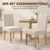 Eetkamerstoelen In Set Van 2, Moderne Linnen Gestoffeerde Stoelen Met Gestoffeerde Zit En Rugleuning, Poten Van Rubberhout