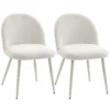 Eetkamerstoelen, Keukenstoelen, Zacht Gestoffeerd Met Chenille, 50,5 X 57,5 X 78,5 Cm, Crèmewit