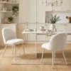 Eetkamerstoelen, Keukenstoelen, Zacht Gestoffeerd Met Chenille, 50,5 X 57,5 X 78,5 Cm, Crèmewit