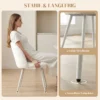 Eetkamerstoelen, Keukenstoelen, Zacht Gestoffeerd Met Chenille, 50,5 X 57,5 X 78,5 Cm, Crèmewit
