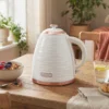 Elektrische Waterkoker, 1,7L, 2,2kW, Snelkookfunctie Met Afneembaar Wasbaar Anti Kalk Filter