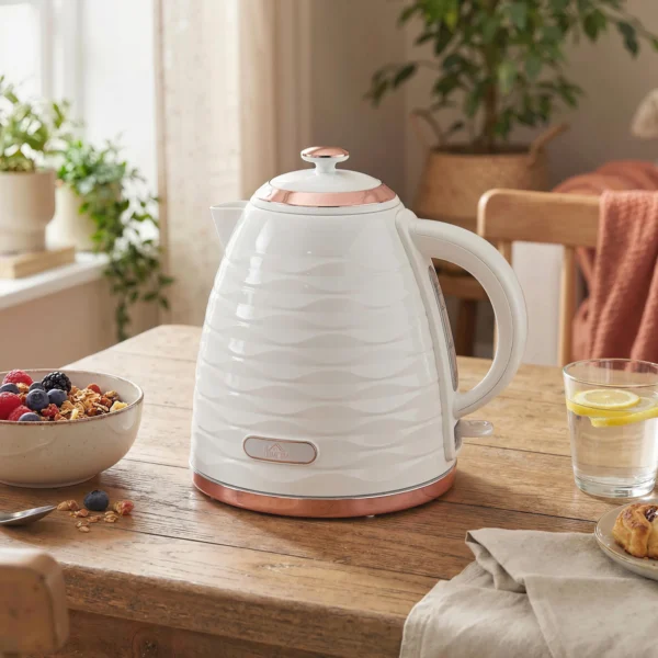 Elektrische Waterkoker, 1,7L, 2,2kW, Snelkookfunctie Met Afneembaar Wasbaar Anti Kalk Filter