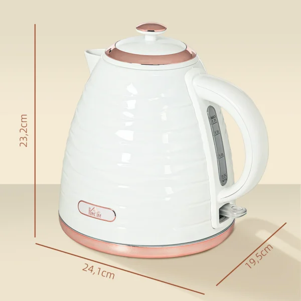 Elektrische Waterkoker, 1,7L, 2,2kW, Snelkookfunctie Met Afneembaar Wasbaar Anti Kalk Filter
