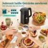 Elektrische Waterkoker, 1,7L, Snelkokend, 2200W, Met LED Display, Warmhoudfunctie, Droogkookbeveiliging, PTFE vrij
