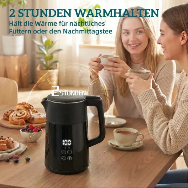 Elektrische Waterkoker, 1,7L, Snelkokend, 2200W, Met LED Display, Warmhoudfunctie, Droogkookbeveiliging, PTFE vrij